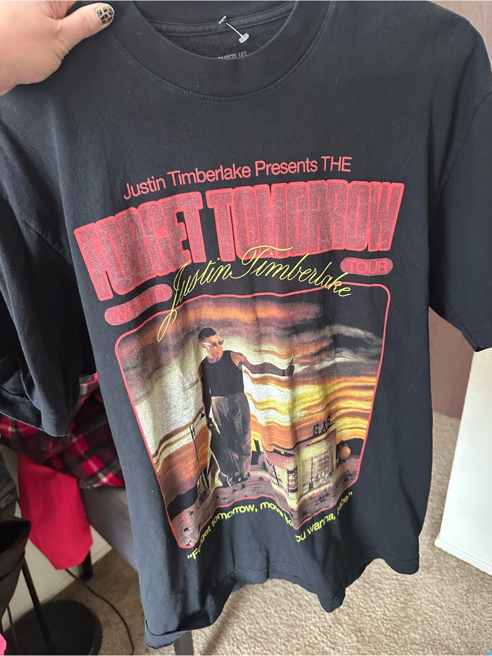 Justin Timberlake forget tommrow ' Black Graphic Tour Tee